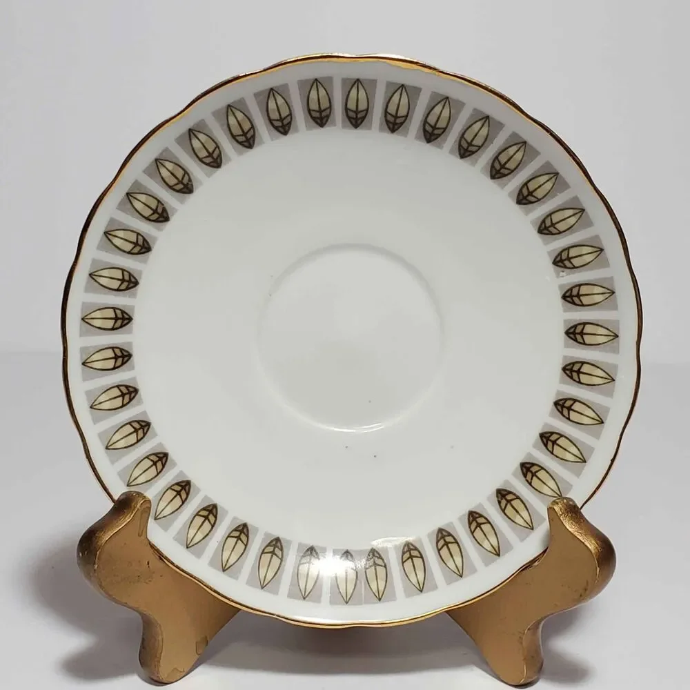 Teacup and Saucer Feathers Vintage